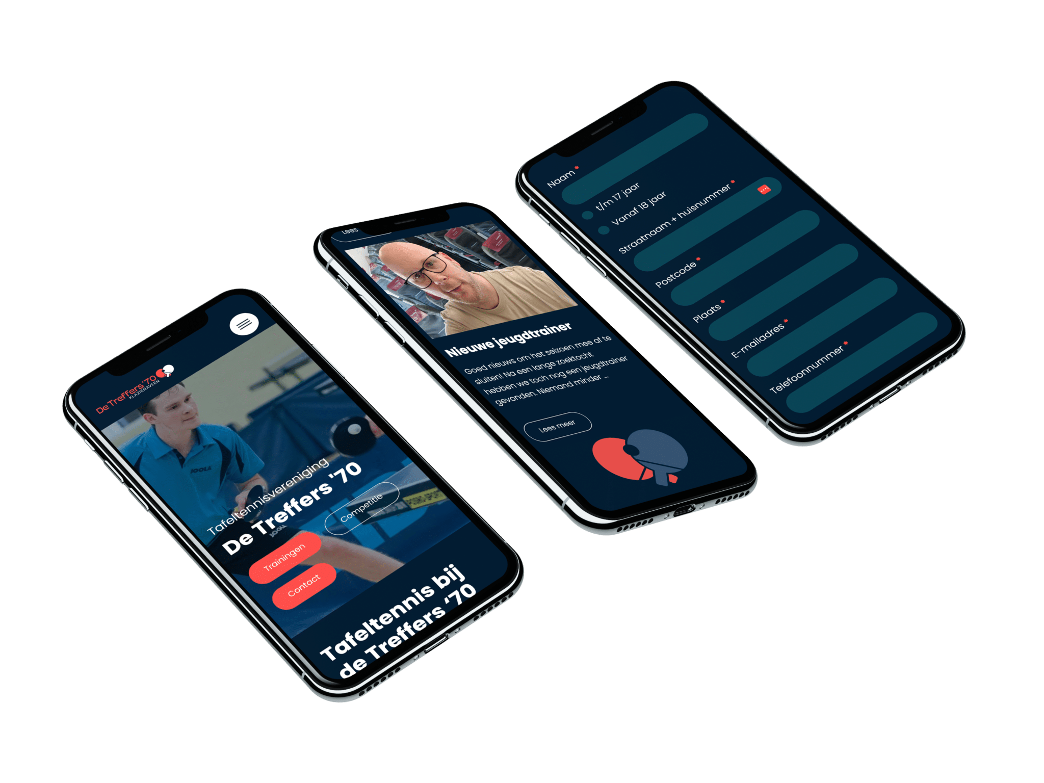 Mobile website van De Treffers '70